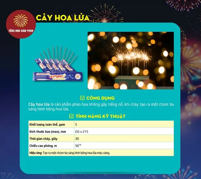 Pháo hoa cây hoa lửa z121