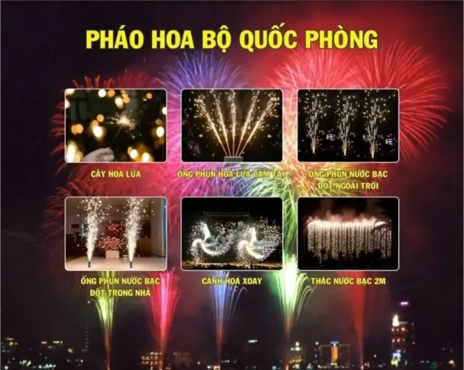 Các loại pháo hoa được phép sử dụng 2025